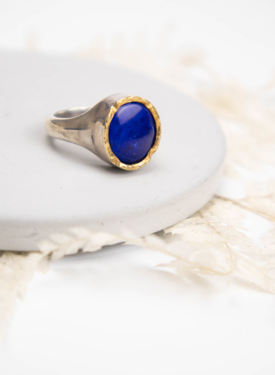 Oval Lapis Ring with 22ct Gold