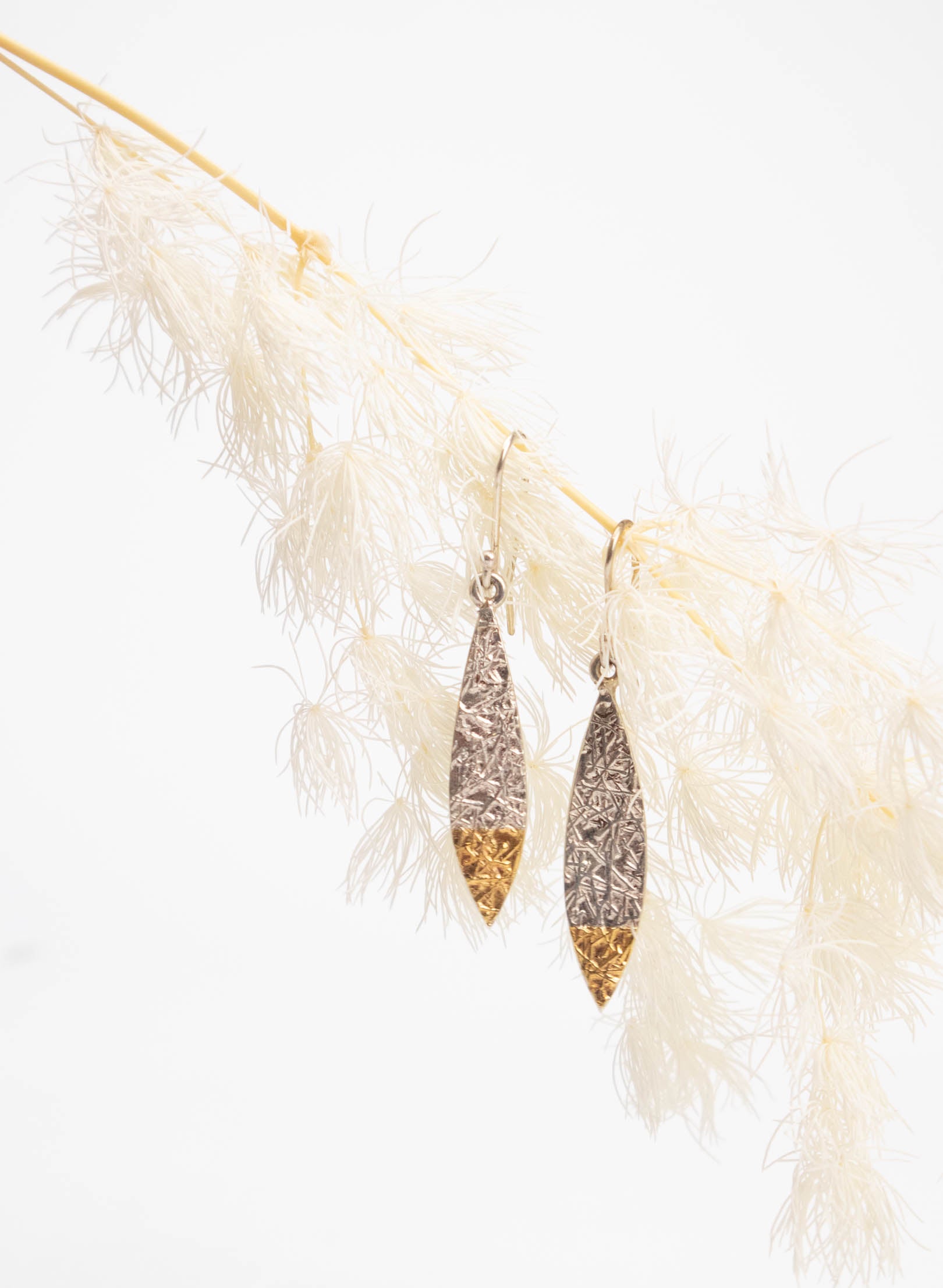 Textured Leaf Earrings