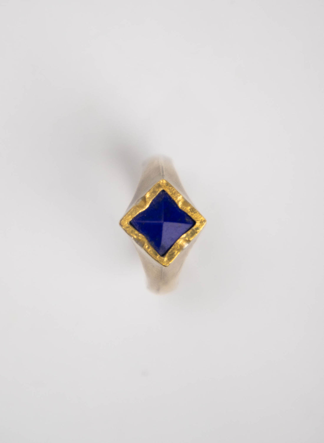 Diamond Shaped Lapis Ring with 22ct Gold