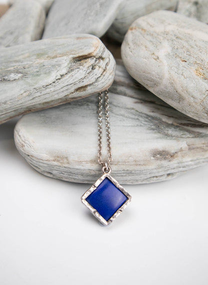 Diamond Lapis Pendant