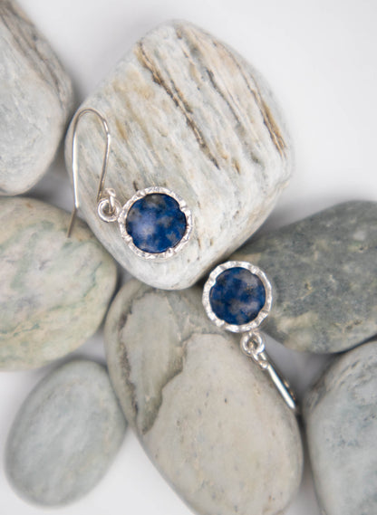 Round Lapis Earrings