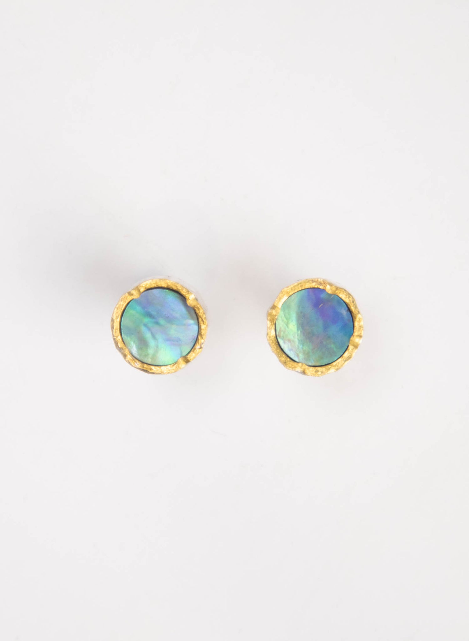 Round Paua Stud Earrings