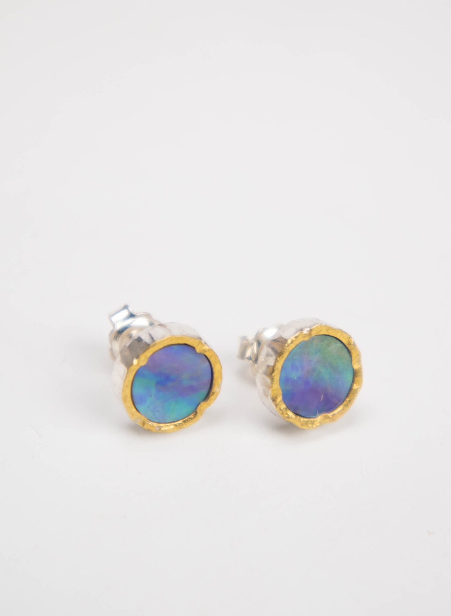 Round Paua Stud Earrings