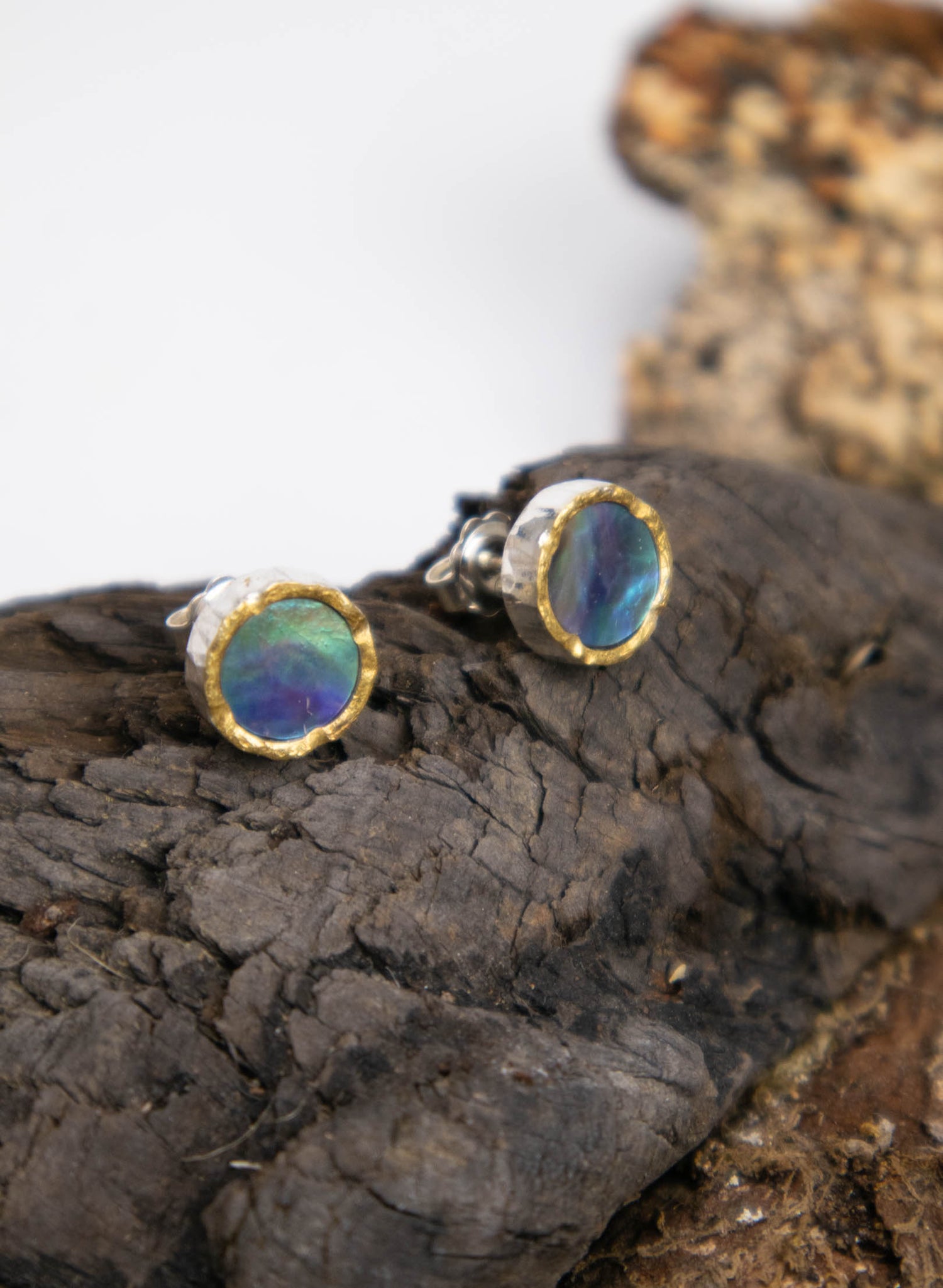 Round Paua Stud Earrings