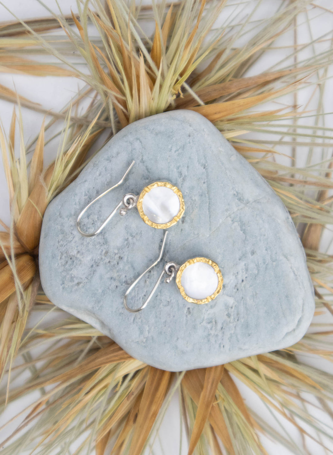 Round Mother of Pearl Earrings