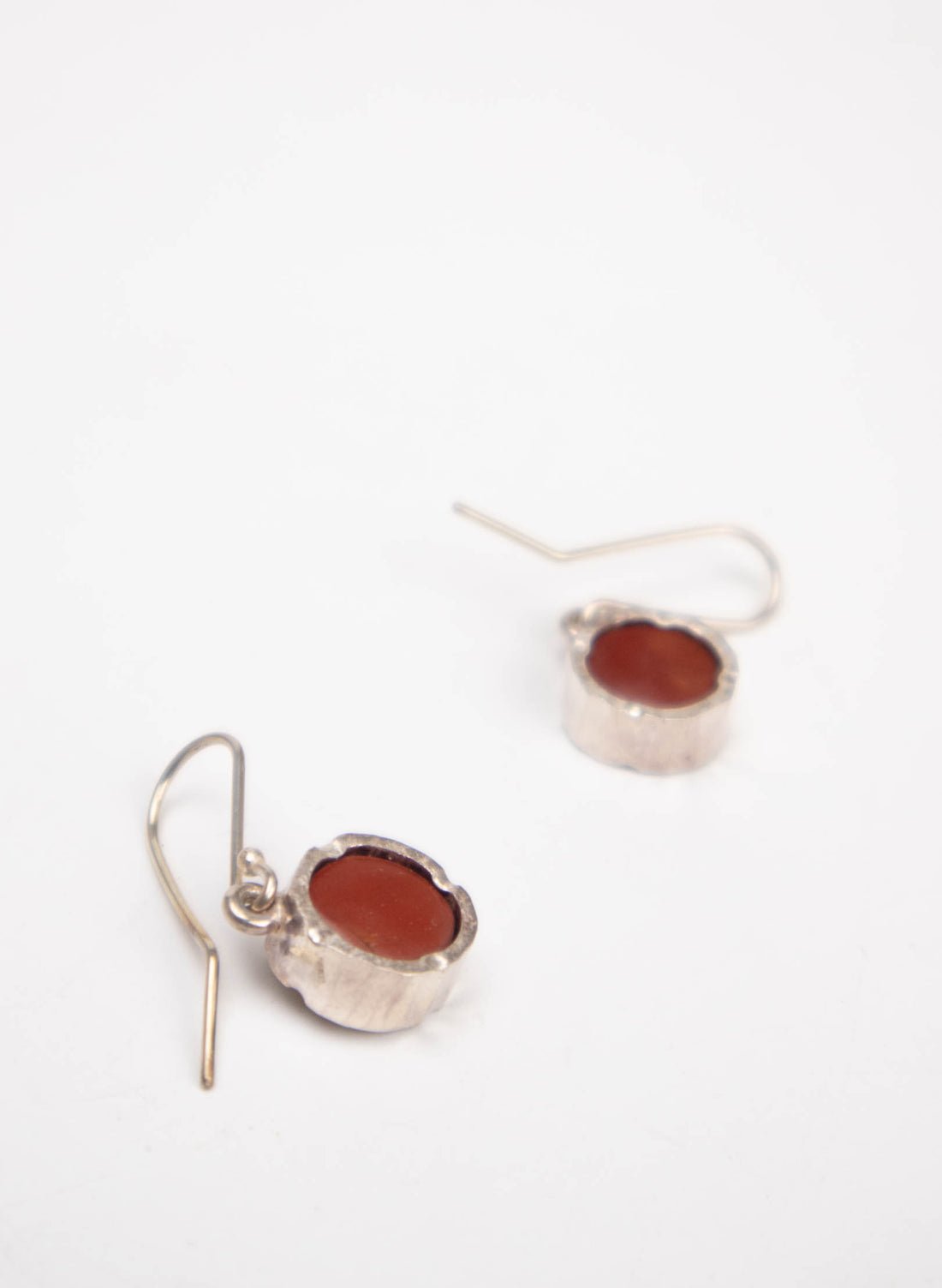 Round Jasper Earrings - Sterling Silver