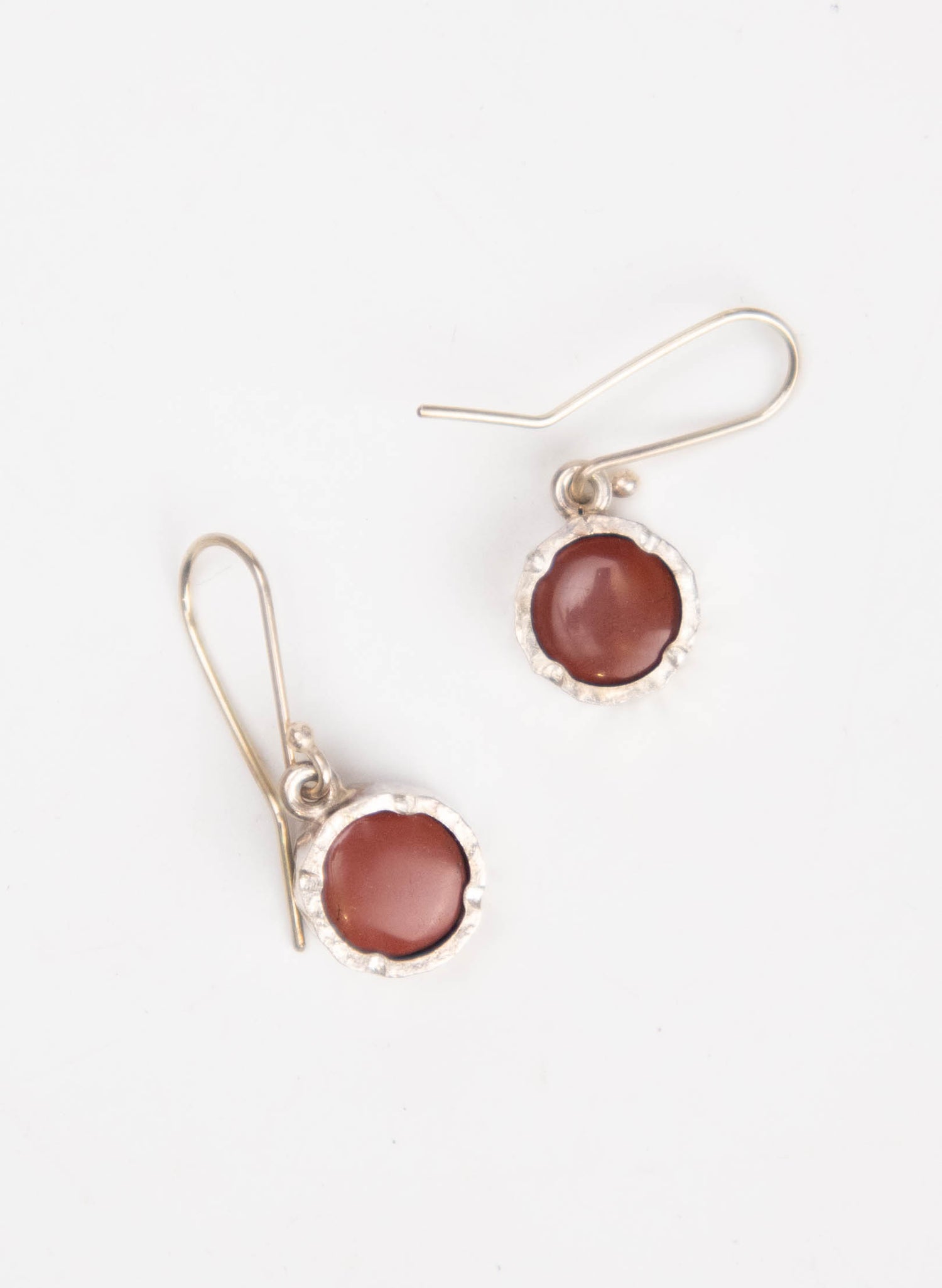 Round Jasper Earrings - Sterling Silver