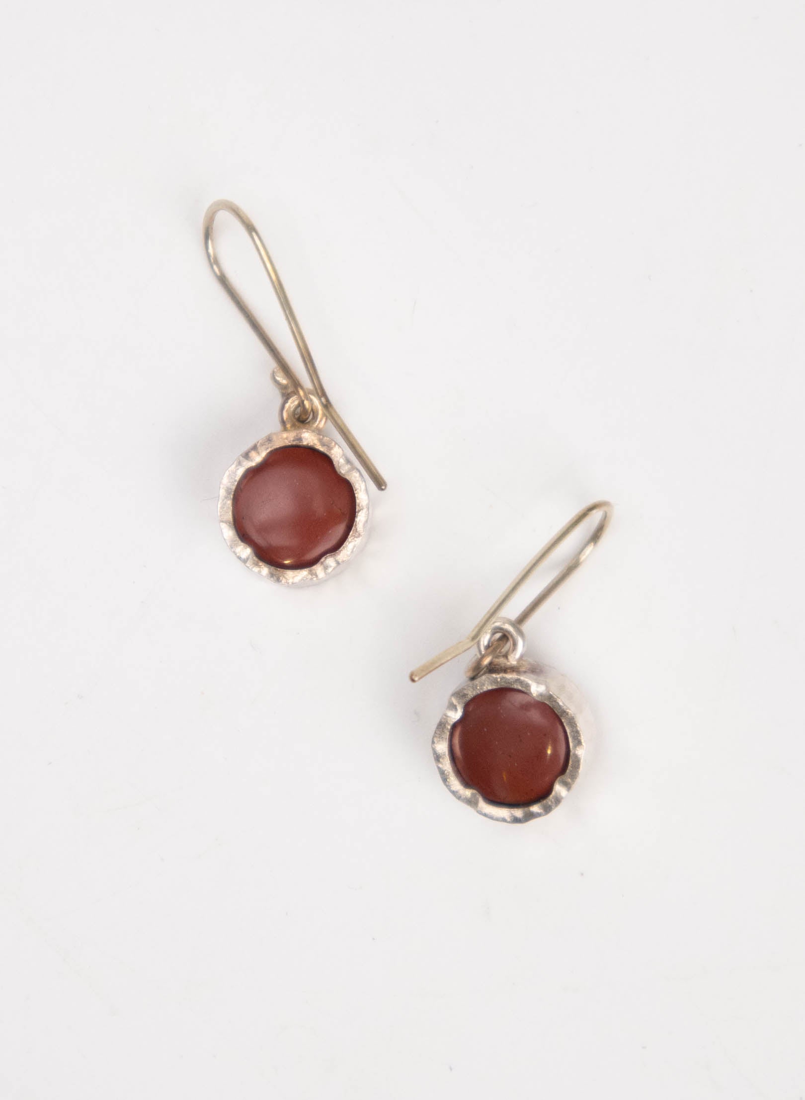 Round Jasper Earrings - Sterling Silver