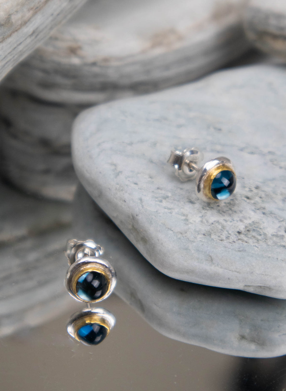 Blue Topaz Stud Earrings