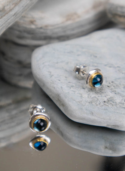 Blue Topaz Stud Earrings