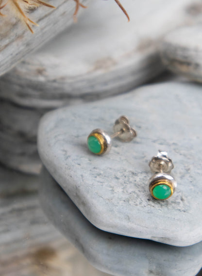 Australian Chrysoprase Stud Earrings