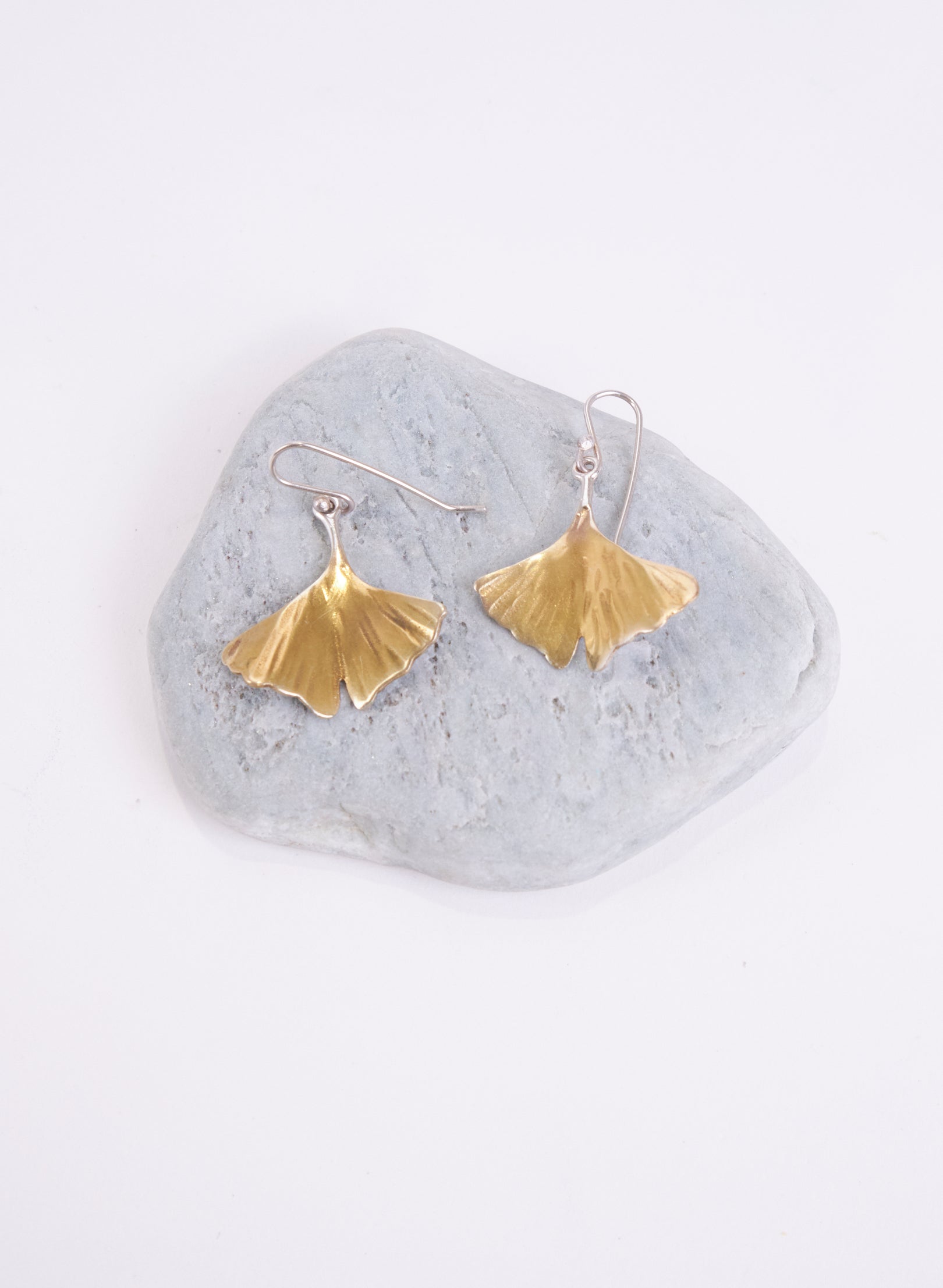 Gold Gingko Leaf Earrings