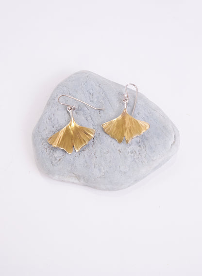 Gold Gingko Leaf Earrings