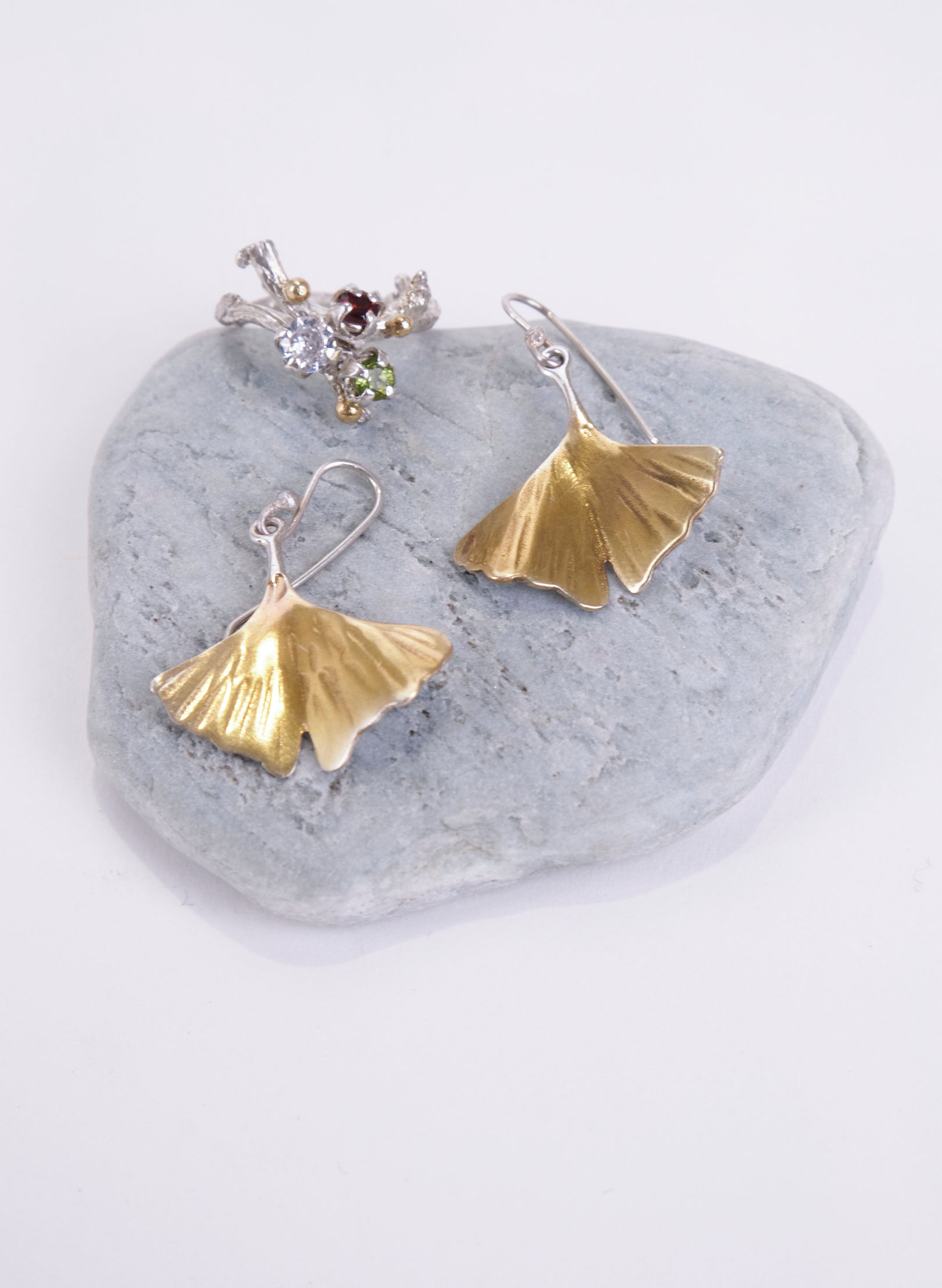 Gold Gingko Leaf Earrings