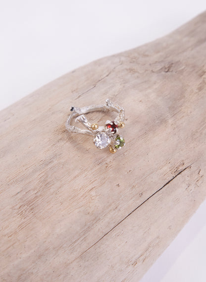 Garnet Peridot Ring