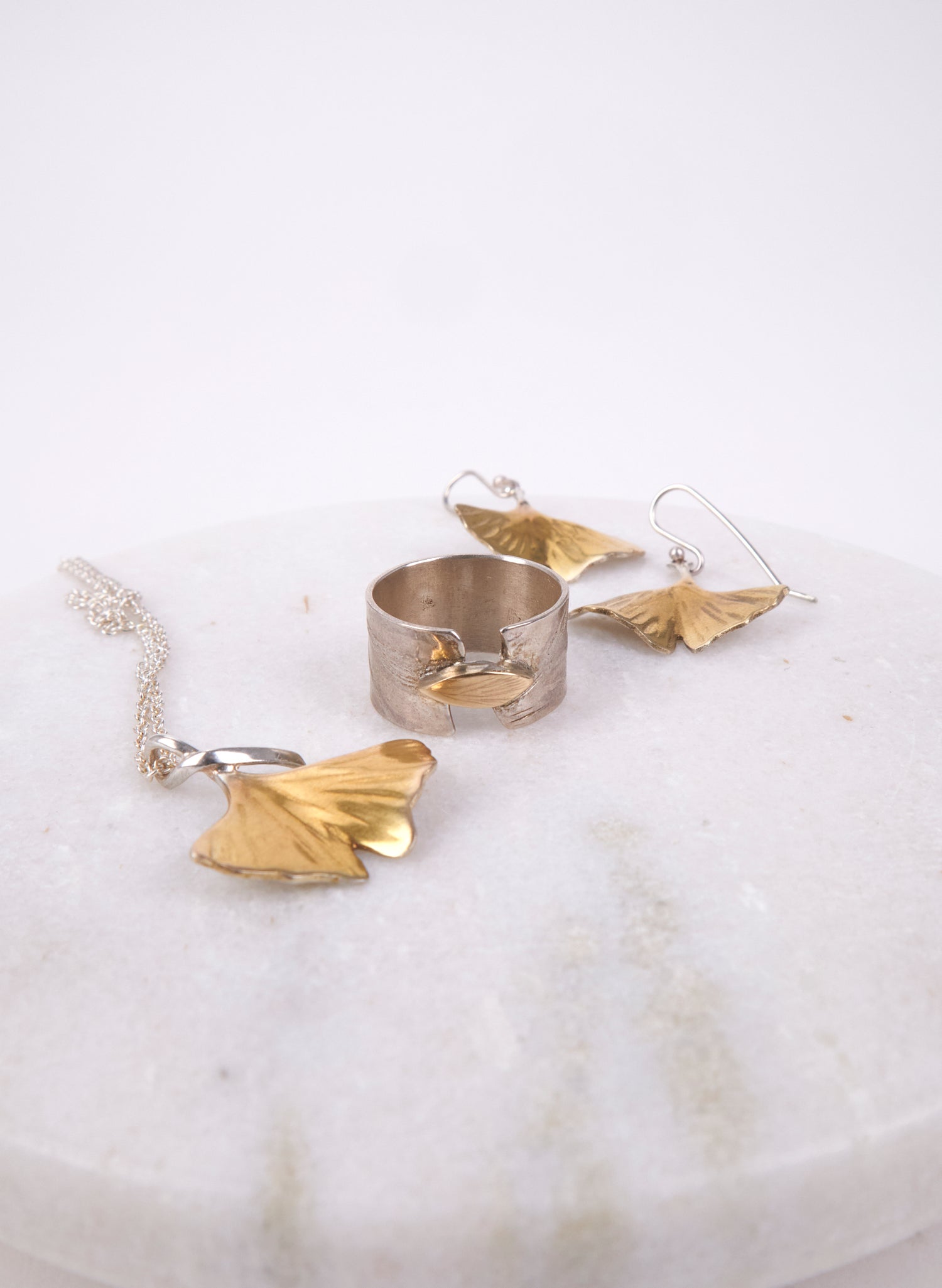 Gold Gingko Leaf Pendant