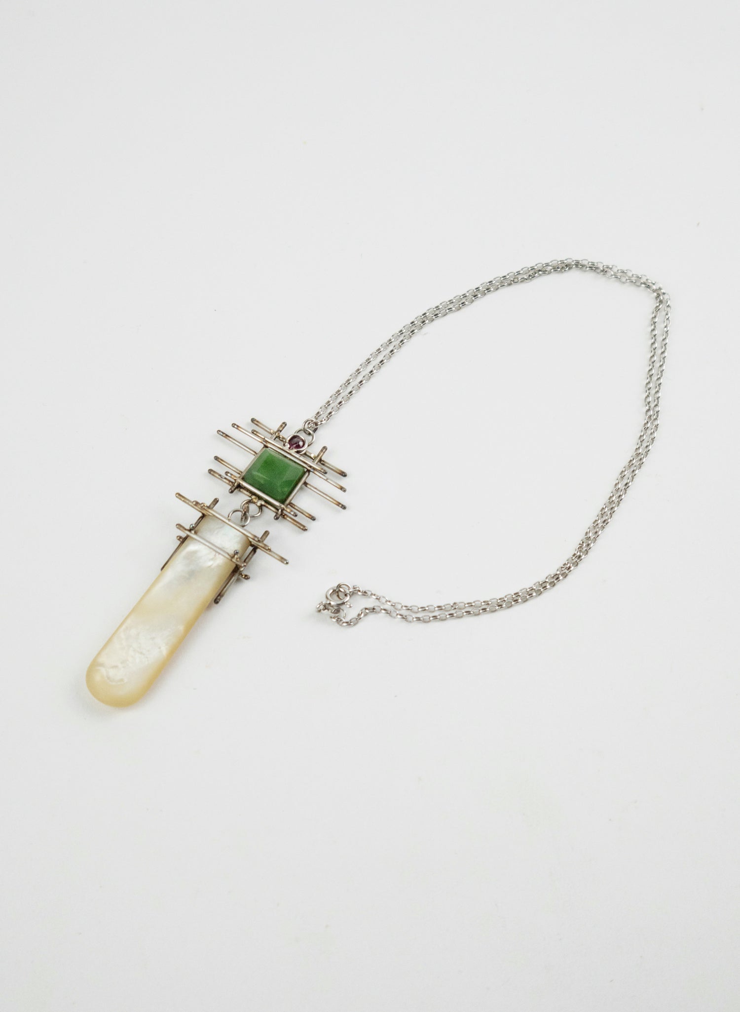 Mother of Pearl, NZ Pounamu, Ruby Necklace