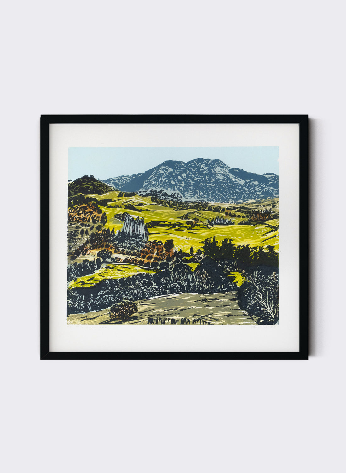 Mt Tamahunga Matakana - Woodblock Print