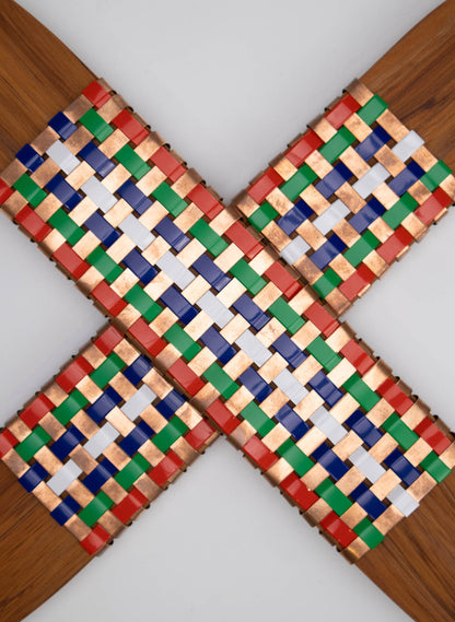 Red, Green, Blue, White and Copper Rimu Putiputi