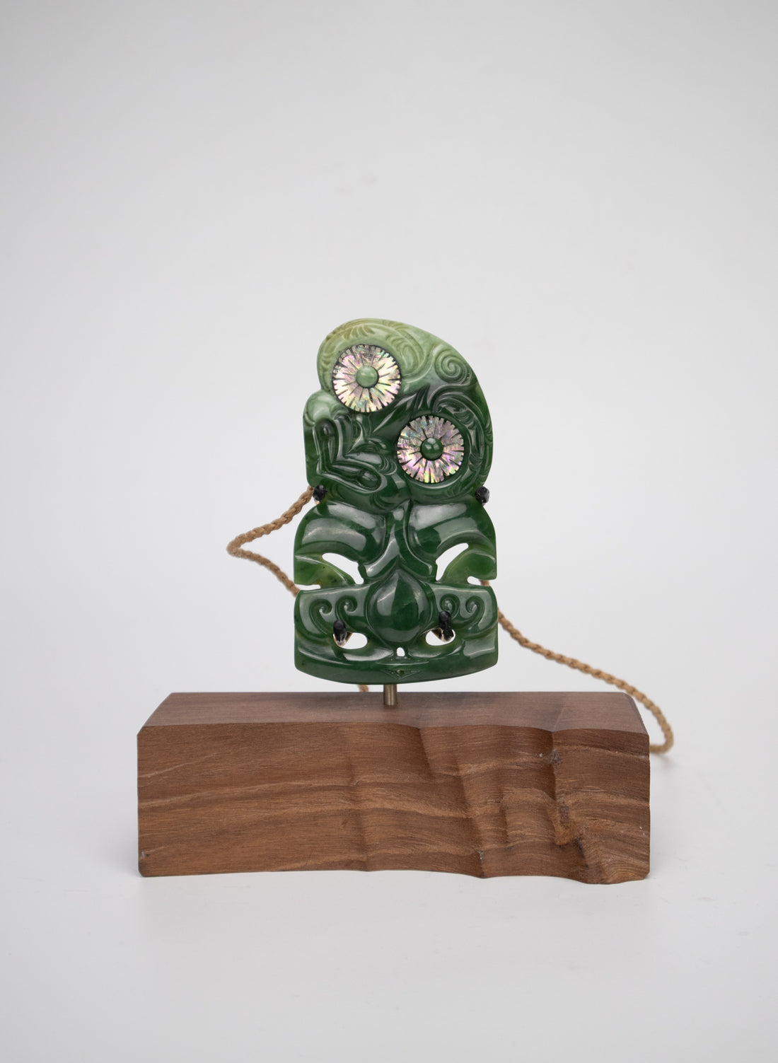 Pounamu Hei Tiki on a Stand