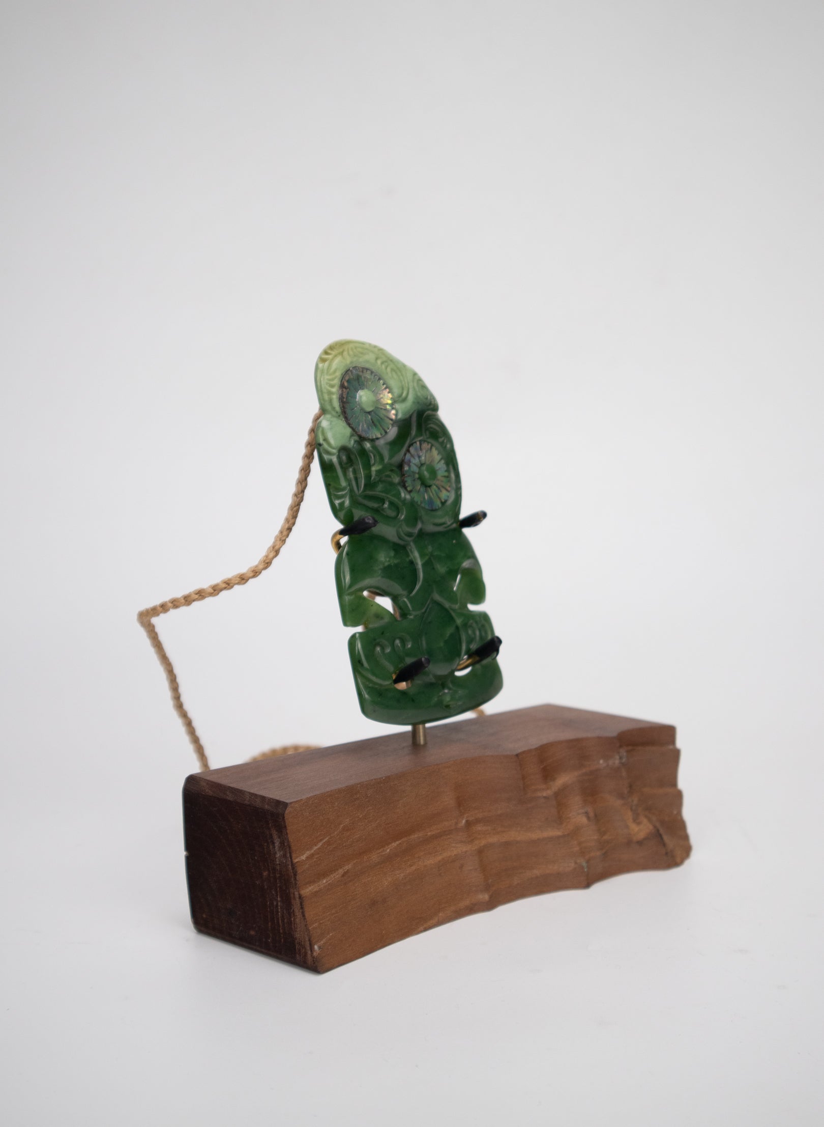 Pounamu Hei Tiki on a Stand