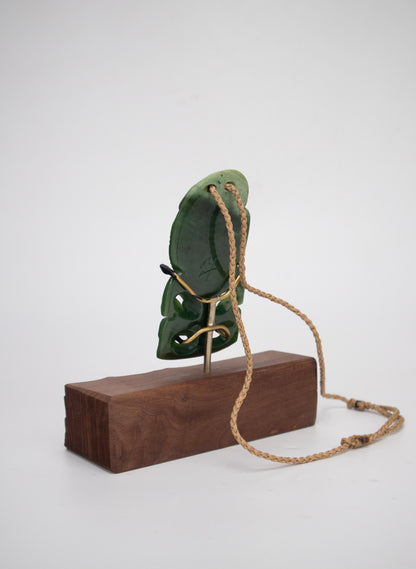 Pounamu Hei Tiki on a Stand