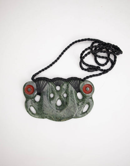 Carved Pounamu Pekapeka Pendant