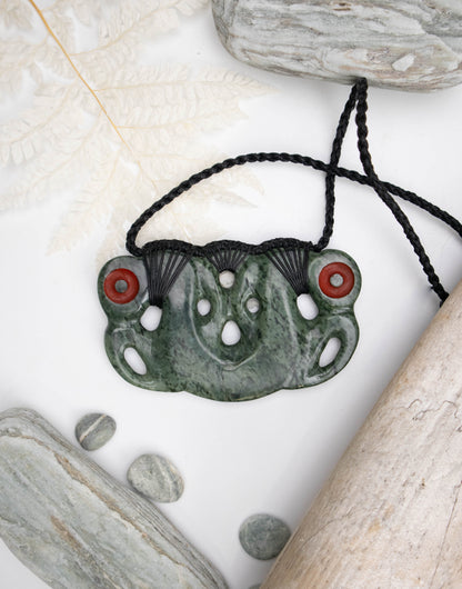 Carved Pounamu Pekapeka Pendant