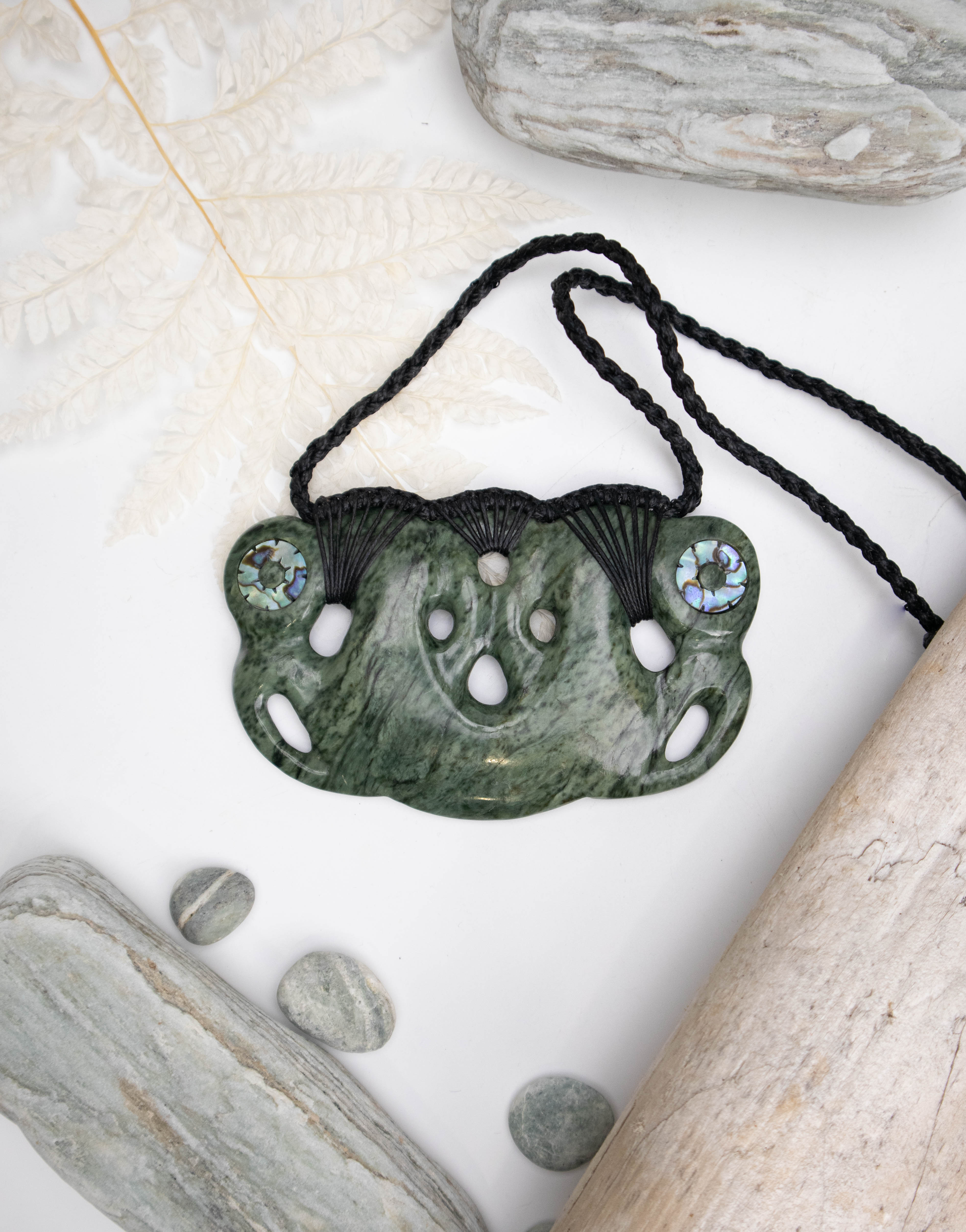 Carved Pounamu Pekapeka Pendant