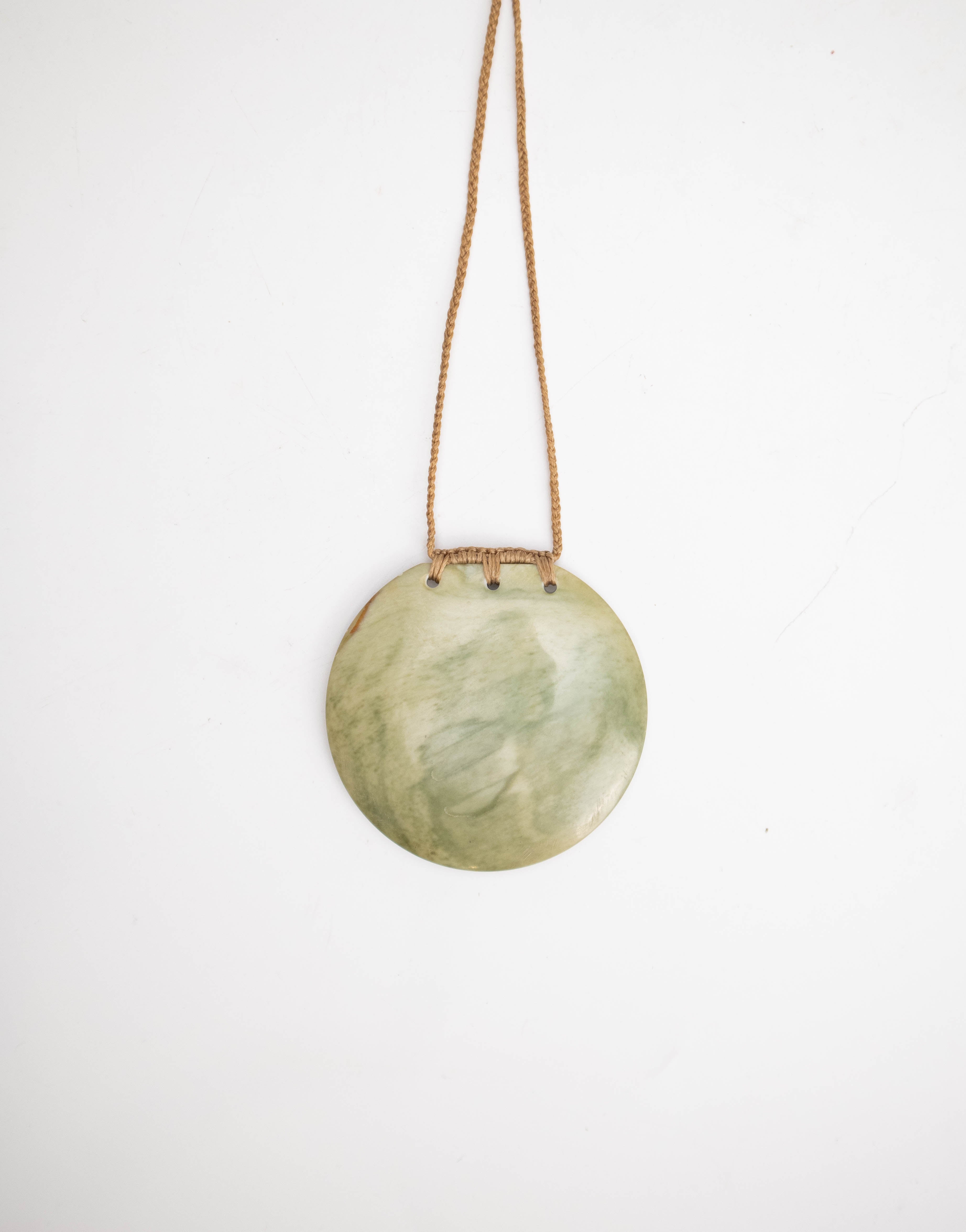 Large Bound Pounamu Shield Pendant