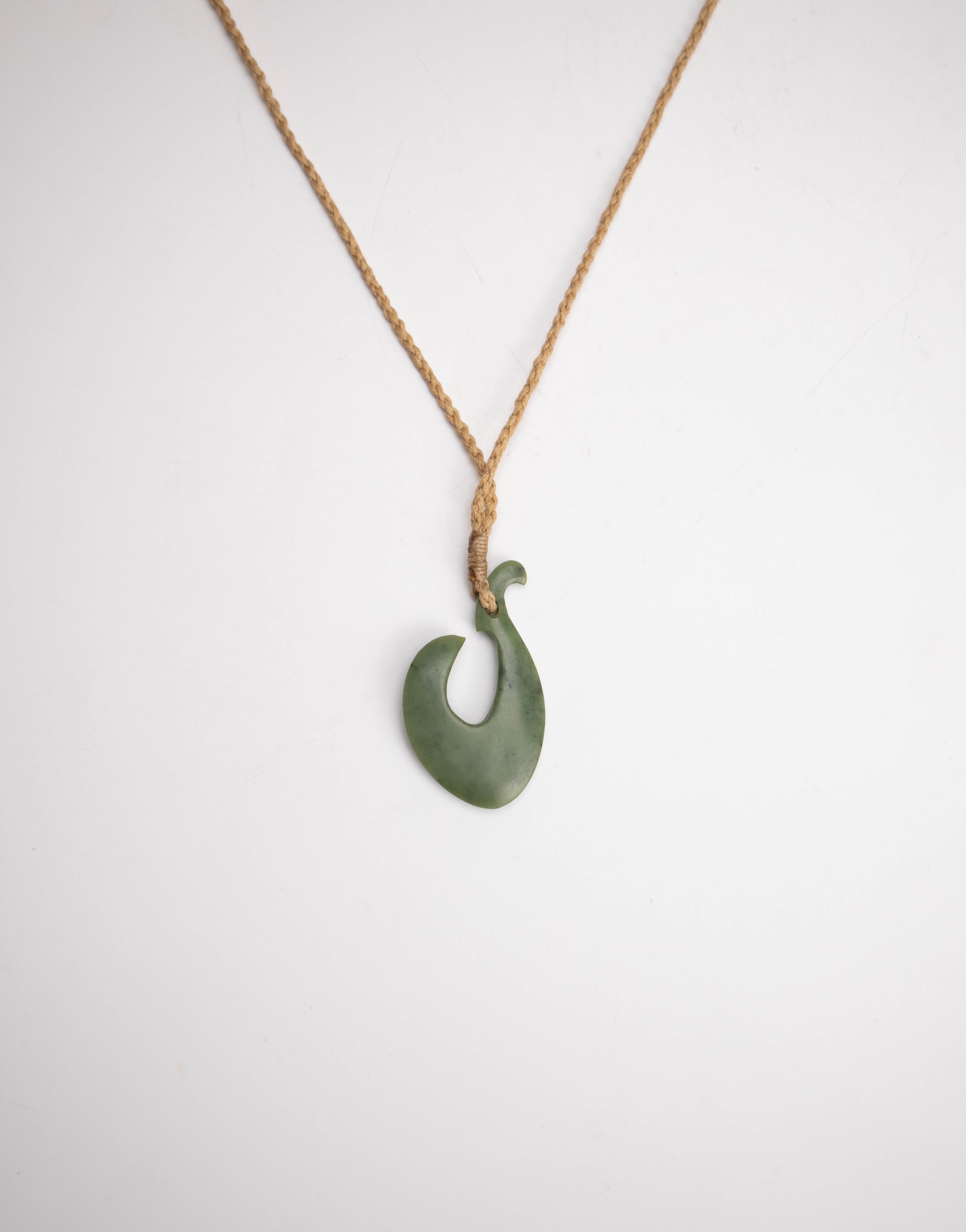 Carved Pounamu Hei Matau Pendant