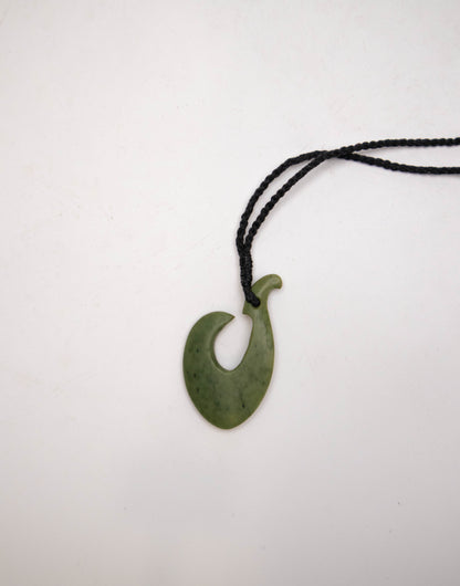 Carved Pounamu Hei Matau Pendant