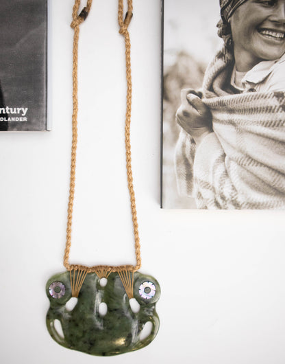 Carved Pounamu Pekapeka Pendant