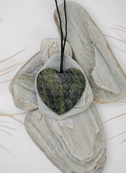 Pounamu Woven Heart Pendant