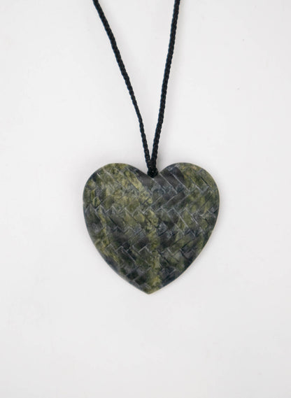 Pounamu Woven Heart Pendant