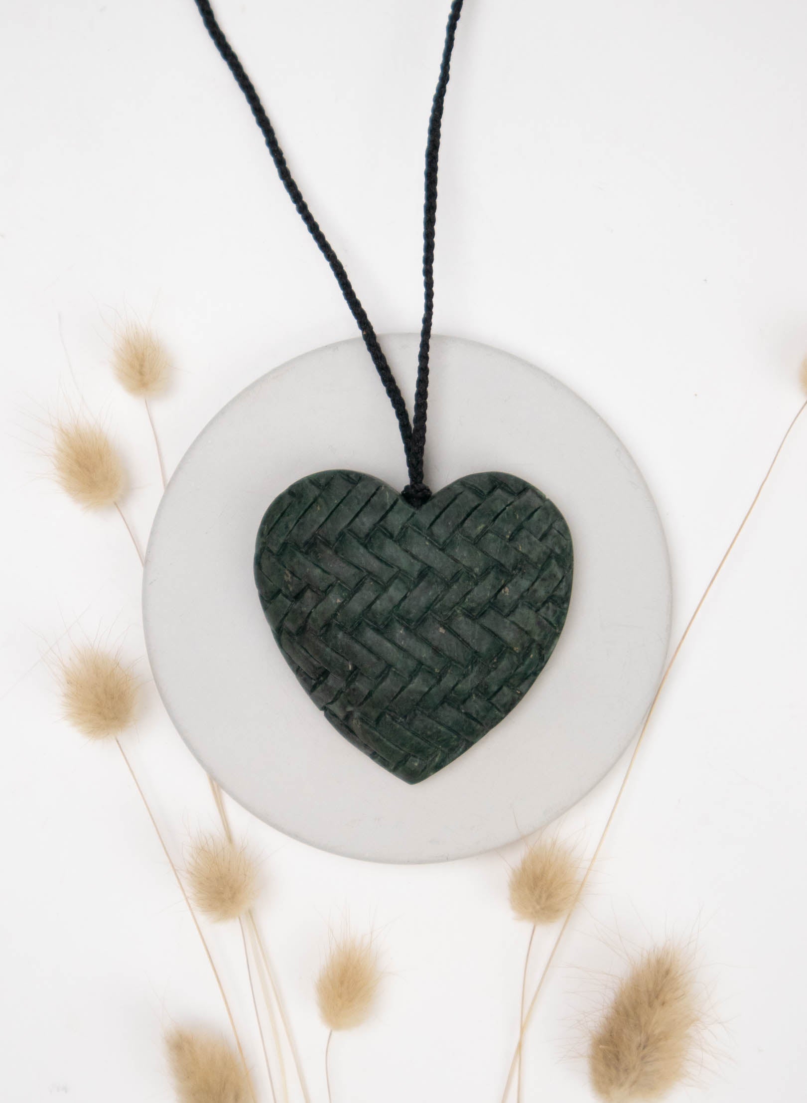 Pounamu Woven Heart Pendant