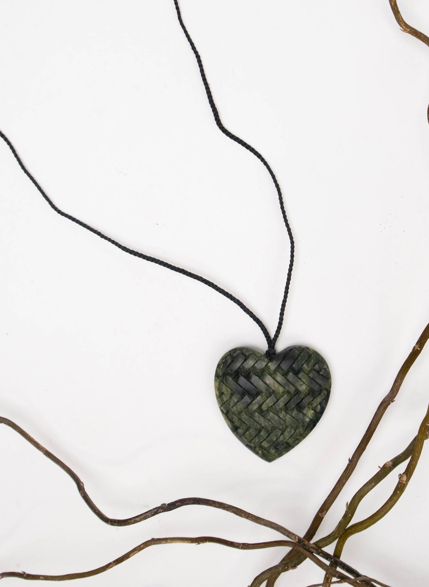 Pounamu Woven Heart Pendant