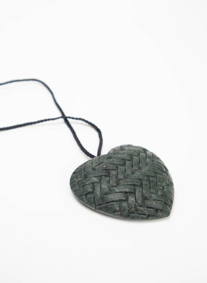 Pounamu Woven Heart Pendant