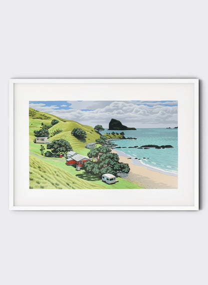 Motukahakaha (Paradise Bay) - Screen Print