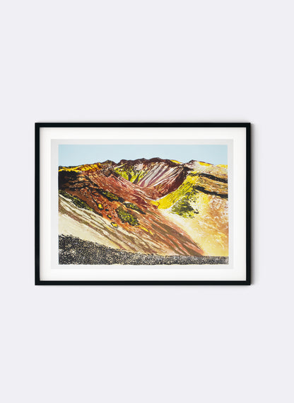 Mt Tarawera - Woodblock Print