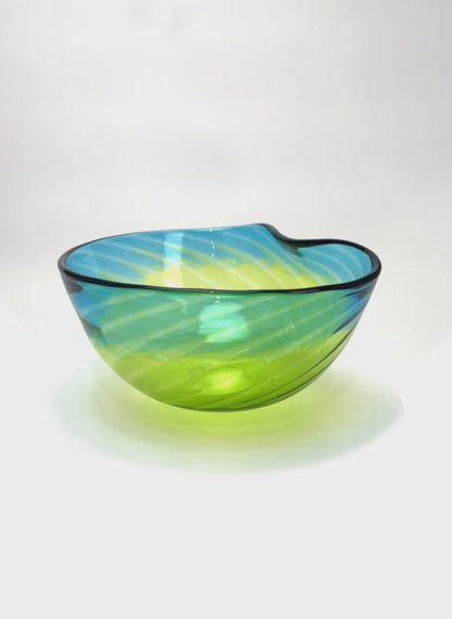 Feather Bowl - Blue Limes