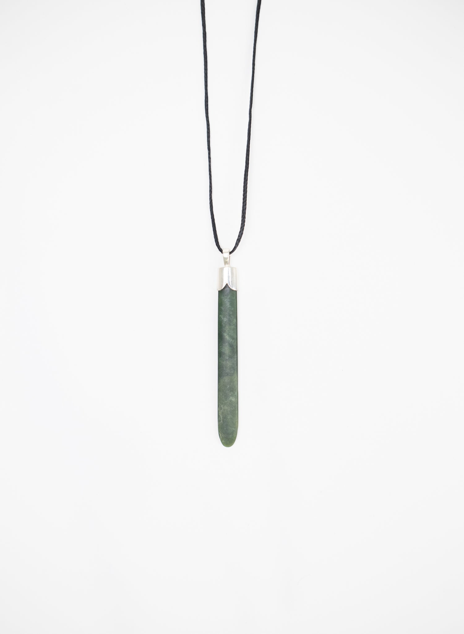 Capped Silver Pounamu Drop Pendant