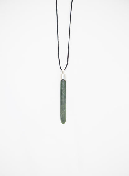 Capped Silver Pounamu Drop Pendant