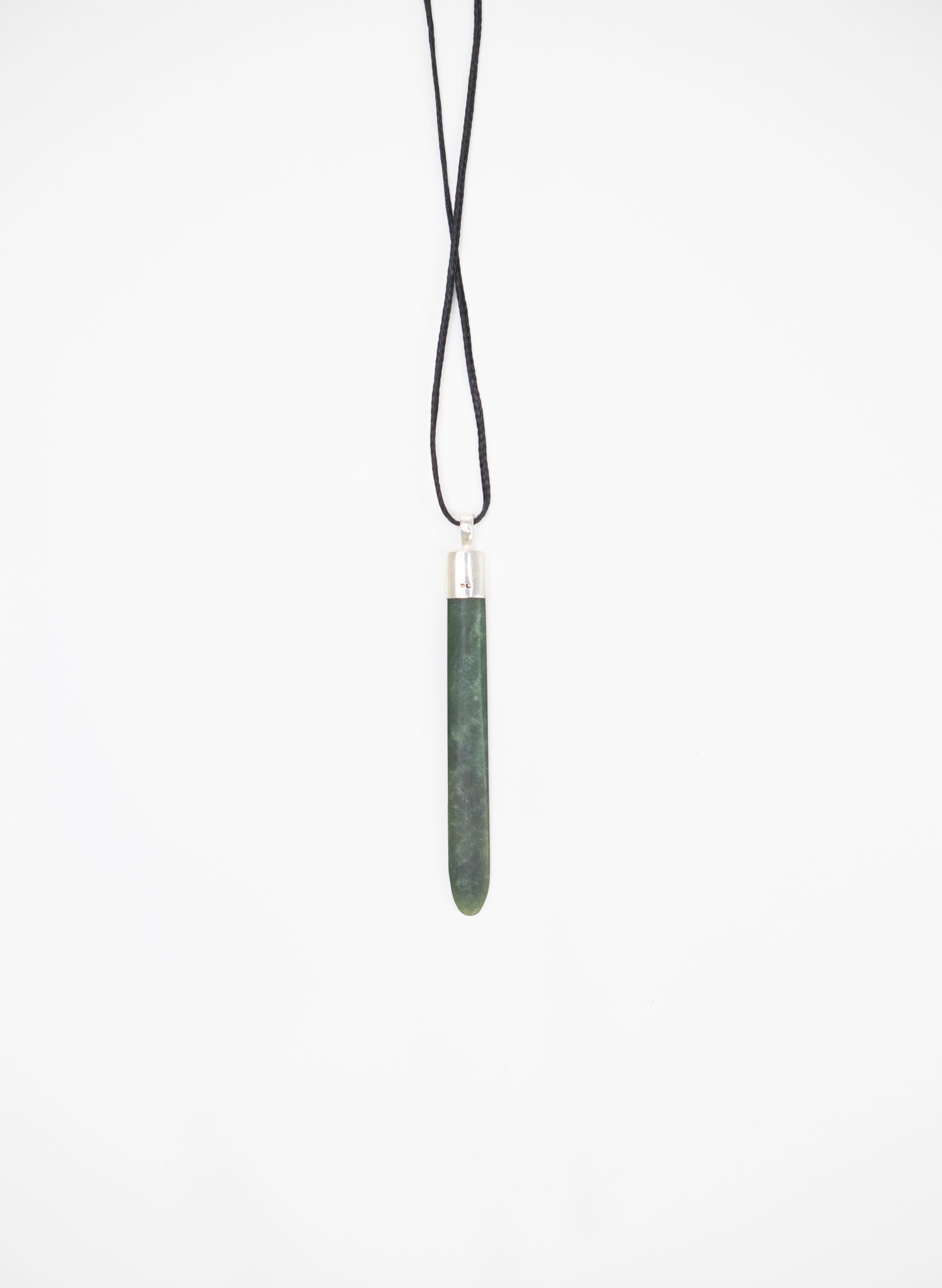 Capped Silver Pounamu Drop Pendant