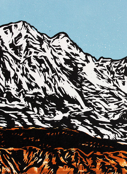 Mount Hikurangi II - Woodblock Print