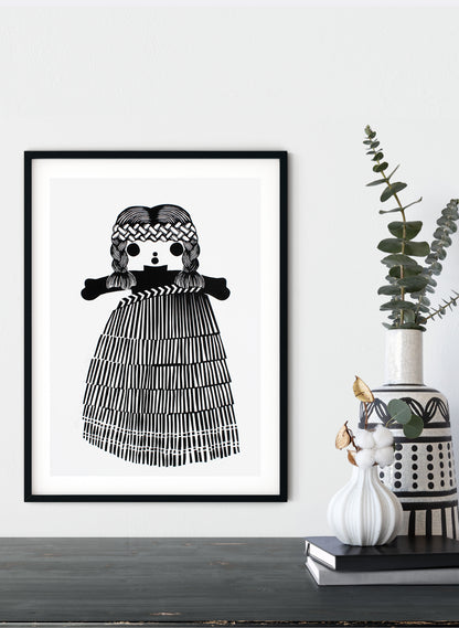 Mini Classic Girl | Black - Screen Print