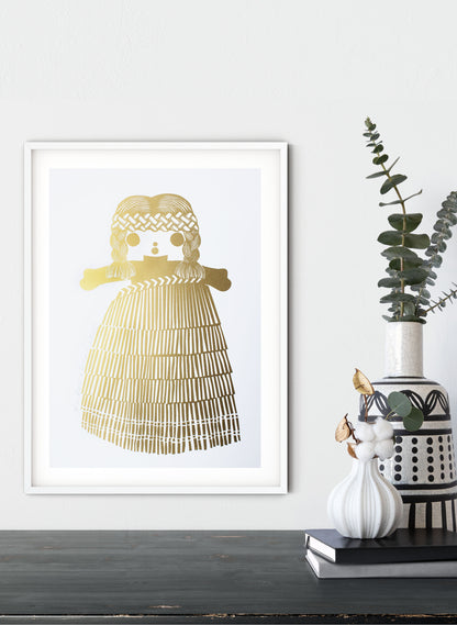 Mini Classic Girl | Gold - Screen Print