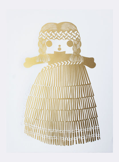 Mini Classic Girl | Gold - Screen Print