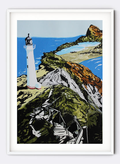 Castlepoint - Woodblock Print