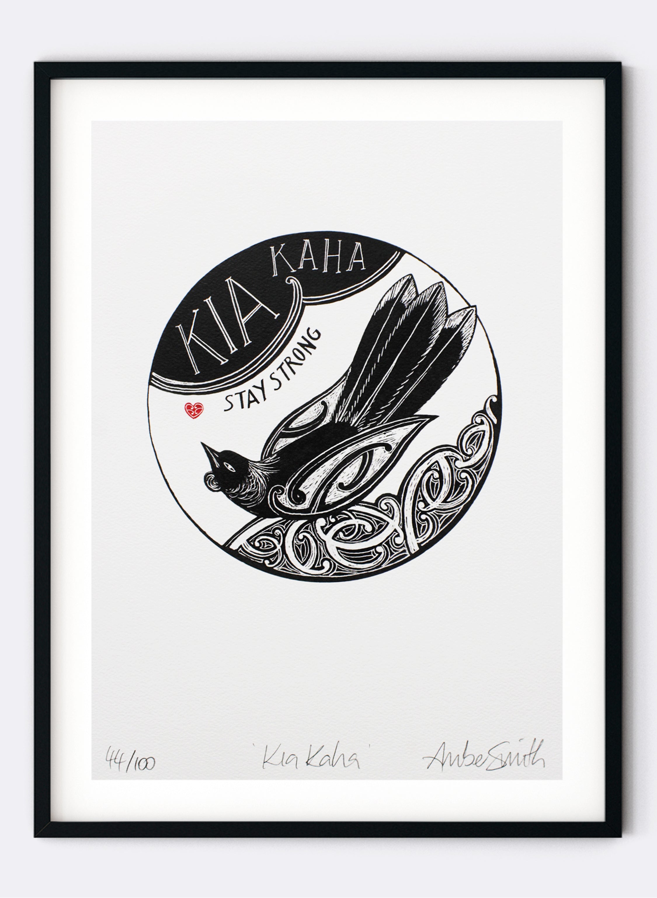 Kia Kaha Maori Tattoo Placement print in black